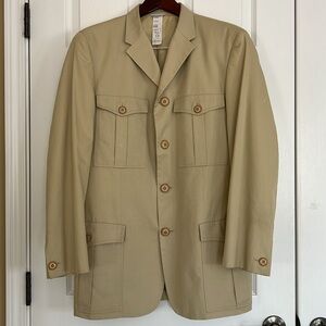 Vintage Gianni Versace Italy Unisex/Men’s  Khaki Safari Cotton Jacket Small/Med